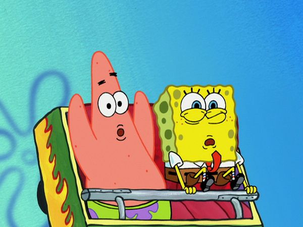 Bob Esponja Calça Quadrada - Medo de montanha russa / Balde, doce balde
