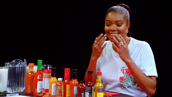 Hot Ones - Gabrielle Union Impersonates DMX While Eating Spicy Wings