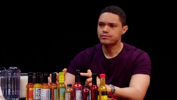 Hot Ones - Trevor Noah Rides a Pain Rollercoaster While Eating Spicy Wings