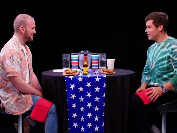 Hot Ones - Adam DeVine Gets Patriotic While Eating Spicy Wings