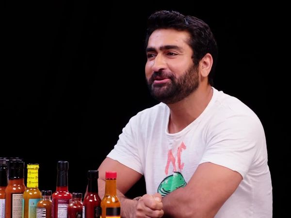 Hot Ones - Kumail Nanjiani Sweats Intensely While Eating Spicy Wings