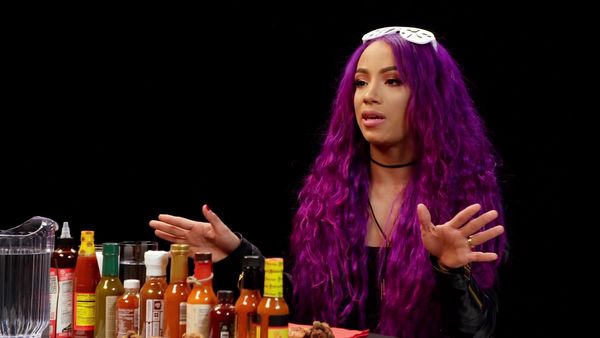 Hot Ones - Sasha Banks Bosses Up While Eating Spicy Wings