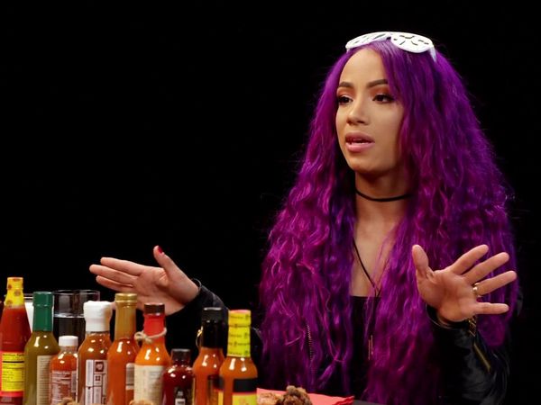 Hot Ones - Sasha Banks Bosses Up While Eating Spicy Wings