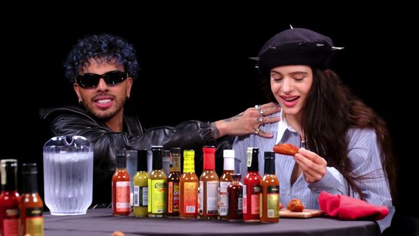 Hot Ones - Rosalía Can't Stop Laughing While Eating Spicy Wings