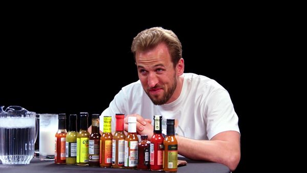 Hot Ones - Harry Kane Takes One for the Team While Eating Spicy Wings