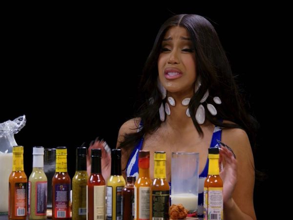 Hot Ones - Cardi B Tries Not to Panic While Eating Spicy Wings