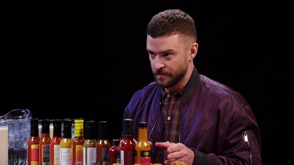 Hot Ones - Justin Timberlake Cries a River While Eating Spicy Wings