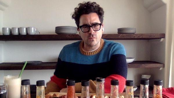 Hot Ones - Dan Levy Gets Panicky While Eating Spicy Wings