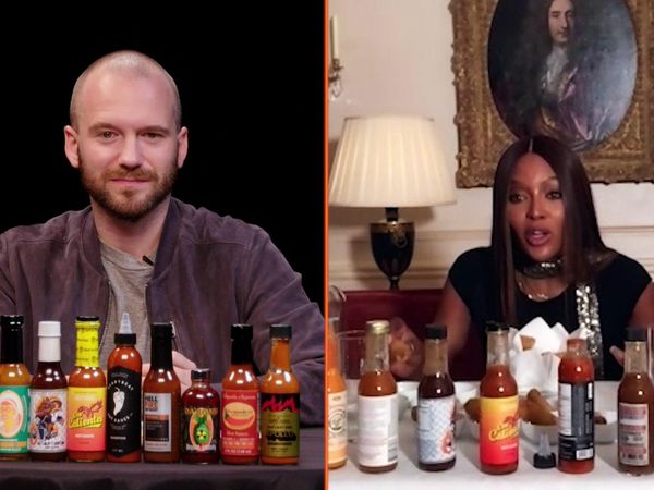 Hot Ones - Naomi Campbell Almost Faints While Eating Spicy Wings