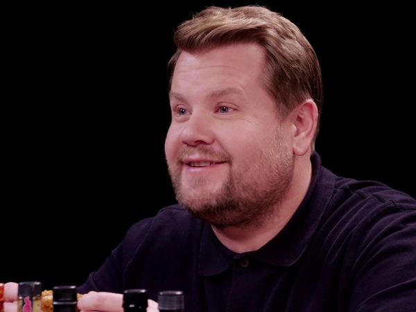 Hot Ones - James Corden Experiences Mouth Karma While Eating Spicy Wings