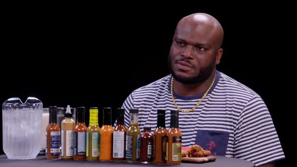 Hot Ones - Derrick Lewis Is Not Okay While Eating Spicy Wings