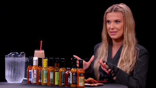 Hot Ones - Millie Bobby Brown Needs a Milkshake While Eating Spicy Wings