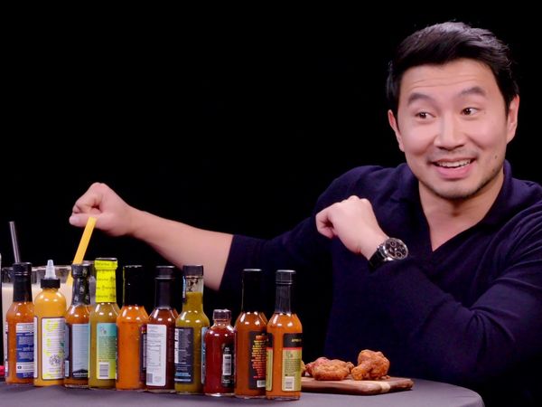 Hot Ones - Simu Liu Chugs Boba While Eating Spicy Wings