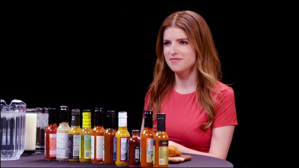 Hot Ones - Anna Kendrick Gets the Giggles While Eating Spicy Wings