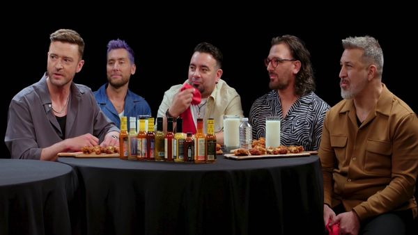 Hot Ones - *NSYNC Breaks Another Record While Eating Spicy Wings