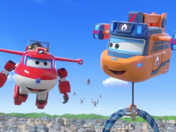 Super Wings - Robot Dog Romp / Big Baguette Bread Train