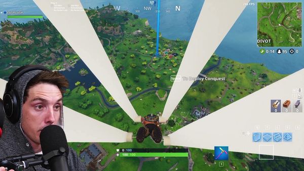 LazarBeam - Golf Kart Jump from Max Height in Fortnite / Peyton Manning 99-Yard Touchdown