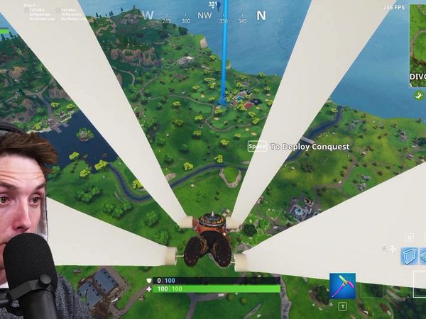 LazarBeam - Golf Kart Jump from Max Height in Fortnite / Peyton Manning 99-Yard Touchdown