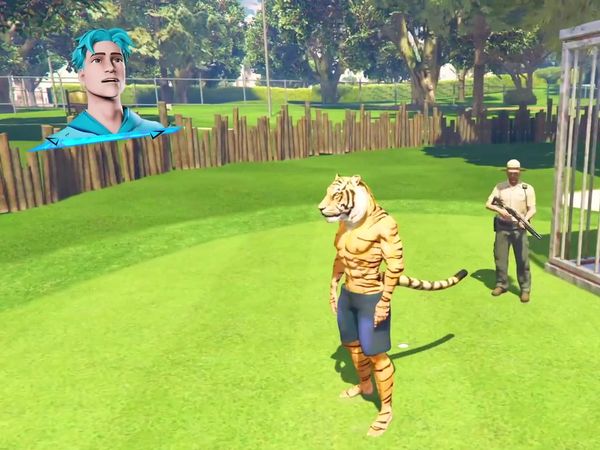 Bloo - Adopted by Tiger Family in GTA 5!