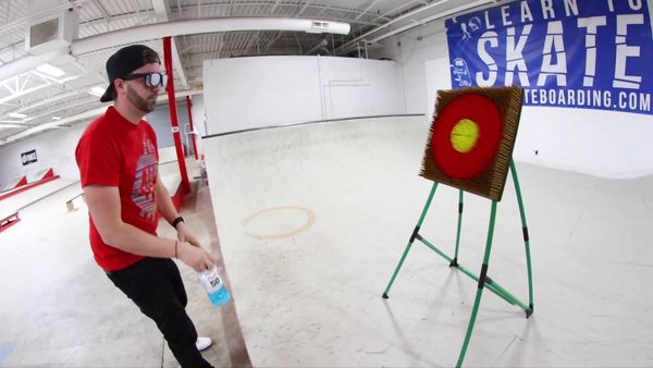 Andrew Schrock - Father vs. Son Bottle Flip with Nerf Defense