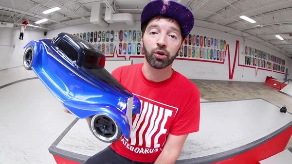Andrew Schrock - Drifting a Hot Rod / RC Ninja Turtle in the Skatepark