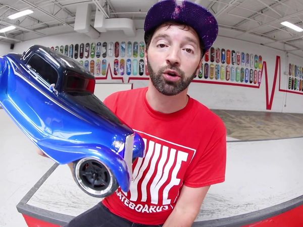 Andrew Schrock - Drifting a Hot Rod / RC Ninja Turtle in the Skatepark