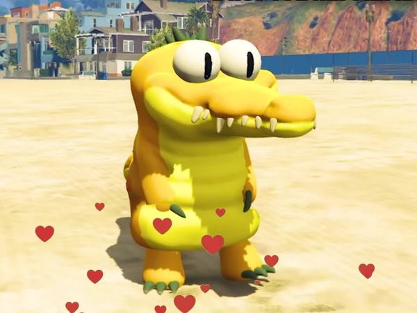 Bloo - Adopting Dino Family in GTA 5! / Jumping YouTuber Cars Across GTA 5 RP!