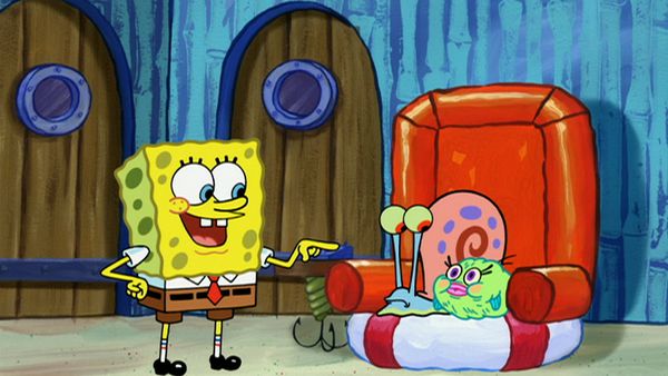 Bob Esponja Calça Quadrada - Mantenha a Fenda do Bikini bonita / Um companheiro para o Gary