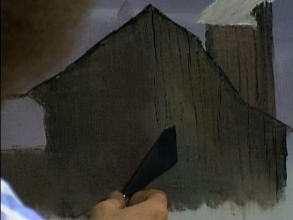 The Joy of Painting with Bob Ross - Barn in Snow Oval