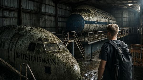 Exploring With Josh - The Abandoned London Airport Terminal: 747 Planes Parked Forever (Shocking Discovery)