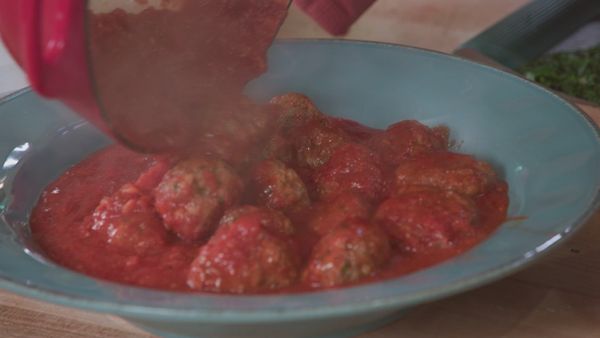 Rachael Ray's Meals in Minutes - Greek Meatballs and Spaghetti With Feta Sauce