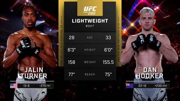 290: Jalin Turner vs. Dan Hooker Main Card - 290: Jalin Turner vs. Dan Hooker Main Card