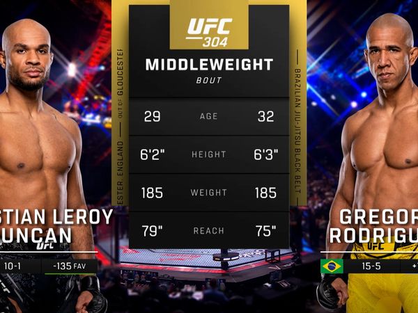 UFC 304: Christian Leroy Duncan vs Gregory Rodriguez - 304: Christian Leroy Duncan vs. Gregory Rodrigues Main Card