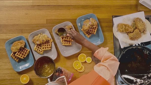 Global Soul Kitchen - Duck Schnitzel with Sweet Potato Waffles