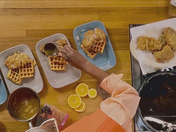 Global Soul Kitchen - Duck Schnitzel with Sweet Potato Waffles